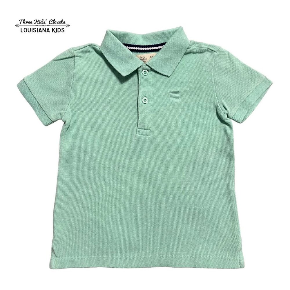 Zara Boys 2/3Y Mint Green Polo Shirt